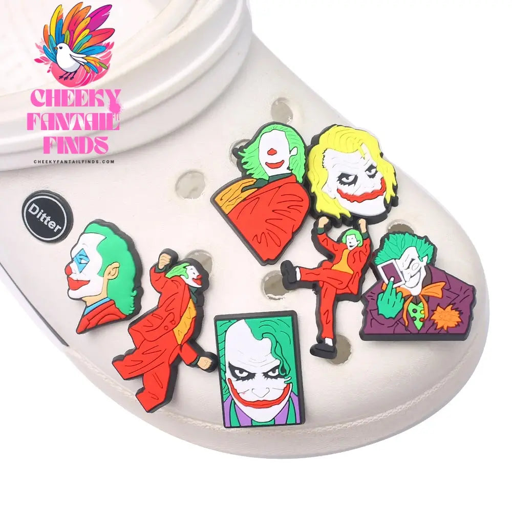 1pcs Joker Movie Cartoon Shoe Charms Accessories Children Shoe Decorations Fit Wristband Classic Clog Charms Party Present Cheeky Fantail Finds