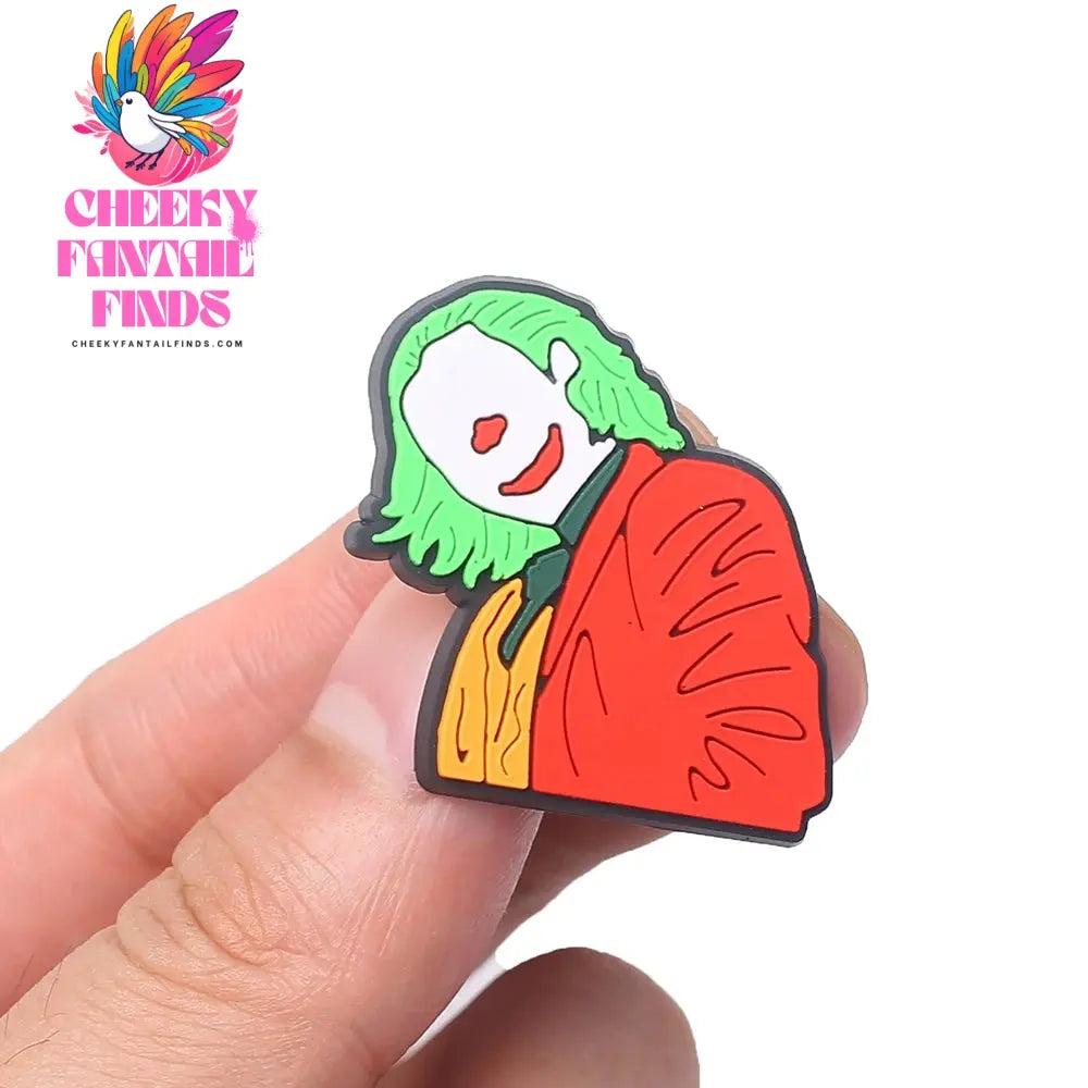 1pcs Joker Movie Cartoon Shoe Charms Accessories Children Shoe Decorations Fit Wristband Classic Clog Charms Party Present Cheeky Fantail Finds