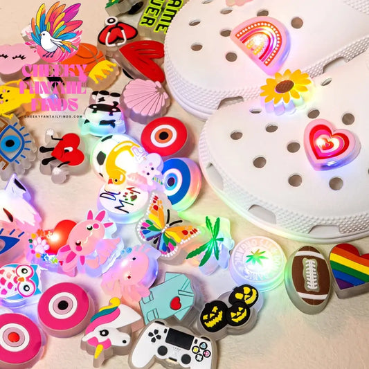 1pcs LED Shoe Charms for Kids Gift Owl Unicorn Gamepad Football Lighted Shoes Decoration Shoe Accessories Pins Clogs Buckles Cheeky Fantail Finds