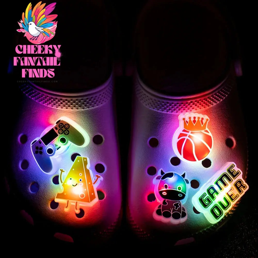 1pcs LED Shoe Charms for Kids Gift Owl Unicorn Gamepad Football Lighted Shoes Decoration Shoe Accessories Pins Clogs Buckles Cheeky Fantail Finds