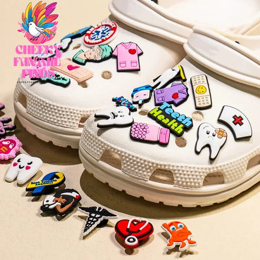1pcs Medical Shoe Charms for Clog Accessories Girls Teeth Nurse PVC Shoe Decoration Pins for Women Sneakers Summer Gifts - Cheeky Fantail Finds