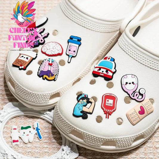 1pcs Medical Style PVC Shoe Charms Nurse Stethoscope Shoes Decorations Buckle Garden Sandal Accessories Ornaments - Cheeky Fantail Finds