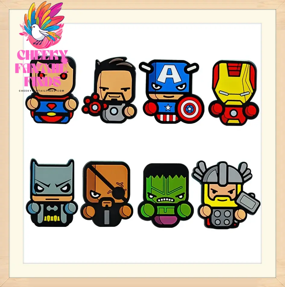 1pcs Movies Super Hero Shoe Cute Charms Decorations Pvc Accessories Cartoon 3D Badges for Batmans Kids Gift Toys Set Cheeky Fantail Finds