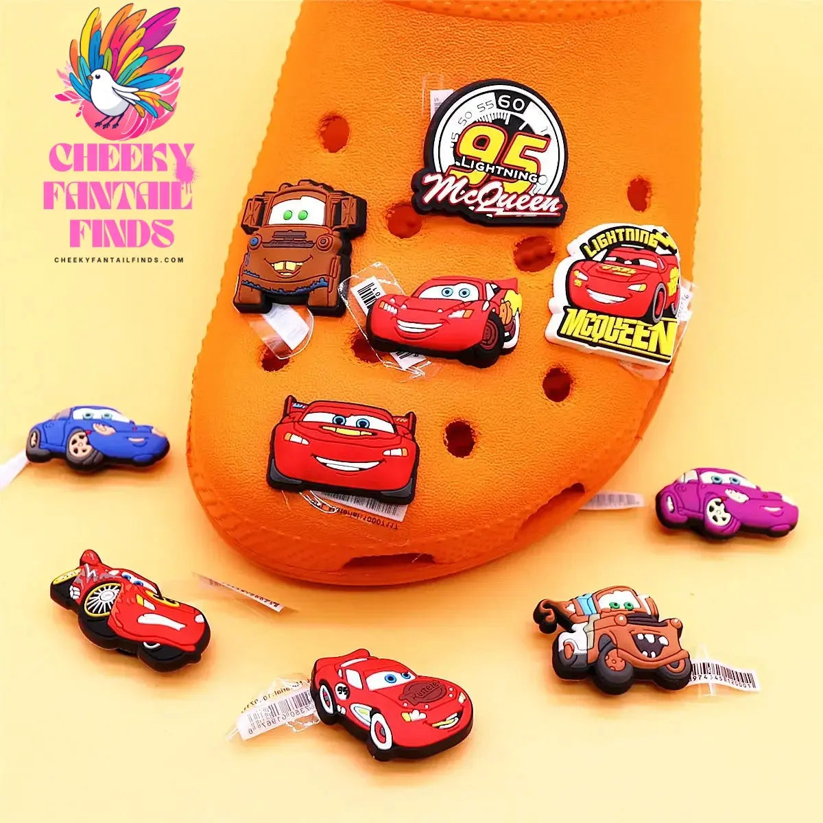 1pcs Original Cartoon Movie Racing Story Accessories Shoe Charms Sandals Decoration Cars PVC Clogs Clips Buckle for Kids Gifts Cheeky Fantail Finds