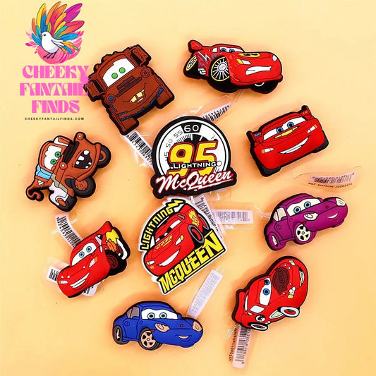 1pcs Original Cartoon Movie Racing Story Accessories Shoe Charms Sandals Decoration Cars PVC Clogs Clips Buckle for Kids Gifts Cheeky Fantail Finds