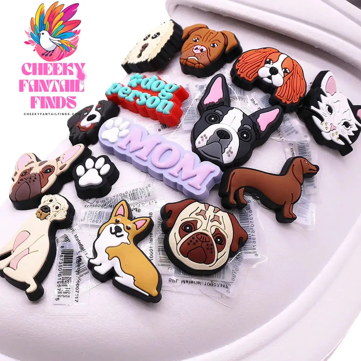 1pcs Original Cute Pets PVC Shoe Charms Funny Pug Designer Sandal Upper Decoration Accessories Bulldog Dog Cat Clog Pins Buckle Cheeky Fantail Finds