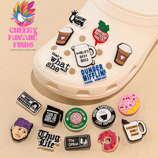 1pcs PVC Charms Coffee for Girls Office Shoe Accessories Pins for Clogs Sandals Adult Shoe Charms for Women Girls Faovr Gifts - Cheeky Fantail Finds