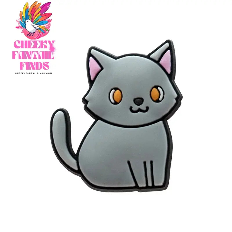 1pcs PVC Cute Cat Shoe Charms Pet Orange Cat Black Cat Shoe Decoration Pins Garden Sandal Accessories for Women Girl Boy - Cheeky Fantail Finds