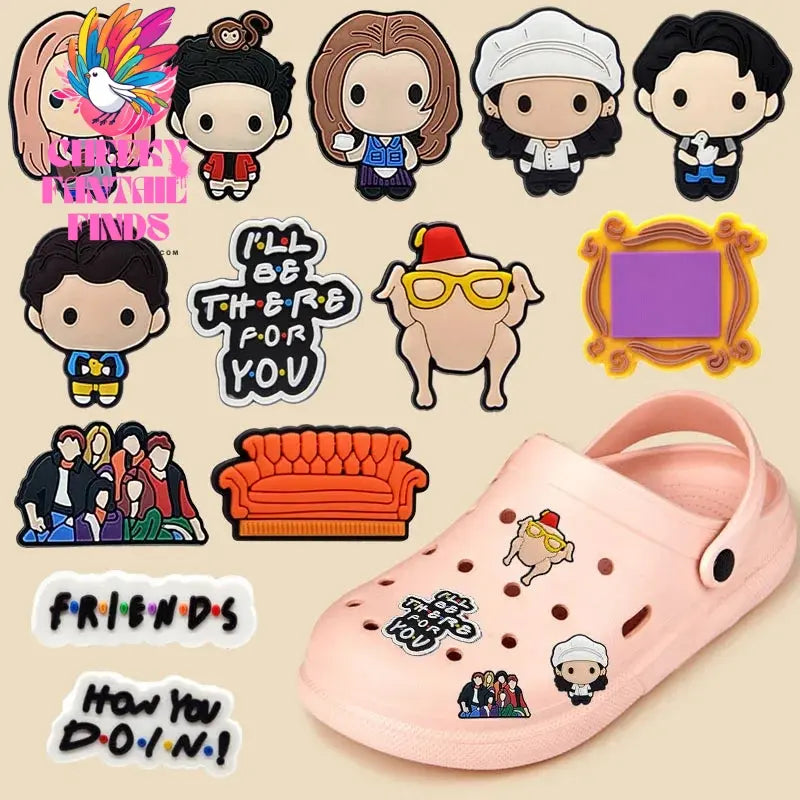 1pcs PVC Friends Shoe Charms Rachel Chandler Shoe Decorations for Garden Sandal Clog Accessories Kids DIY Gifts Fit Wristbands - Cheeky Fantail Finds