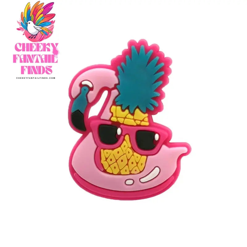 1pcs PVC Pink Shoe Charms Salamander Shoe Decorations Pins for Women Girls Kids Diamond Flamingos Clog Buckles Accessories Gifts - Cheeky Fantail Finds