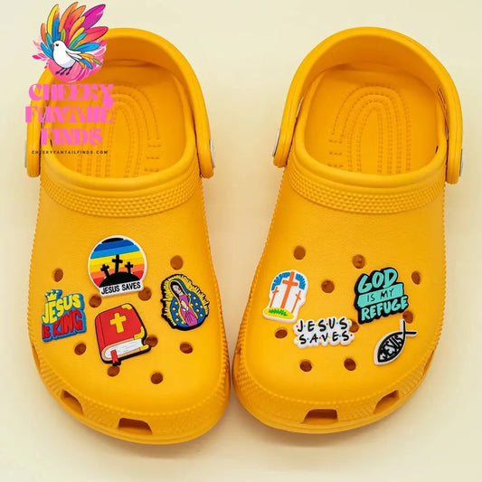 1pcs PVC Religious Jesus Clog Shoe Charms Holy Bible Shoe Decorations Pins for Woman Men Party Favor Gifts DIY Clips Accessories Cheeky Fantail Finds