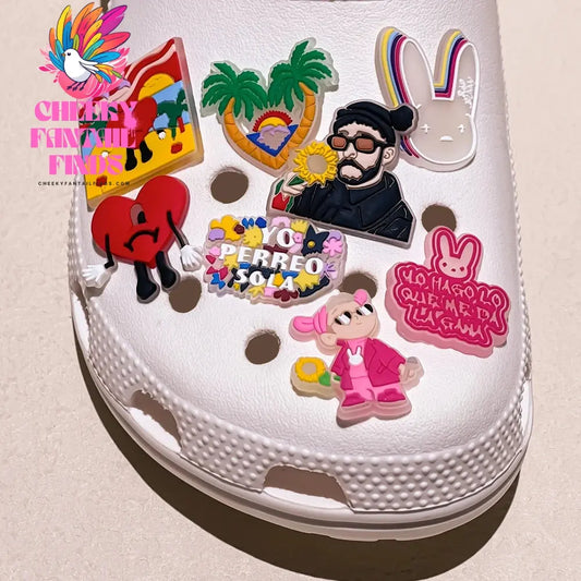 1pcs PVC Shoe Charms Bad Bunny Glowing Shoe Decorations Pins for Clog Sandals Women Single Sale Shoe Charms Luminous Favor Gifts - Cheeky Fantail Finds