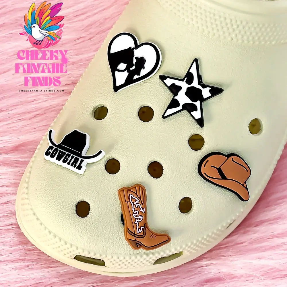 1pcs PVC Shoe Charms Cowboy for Girls Pink Shoe Accessories for Sneakers Sandal Cute Charms for Classic Clog Favor Gifts - Cheeky Fantail Finds
