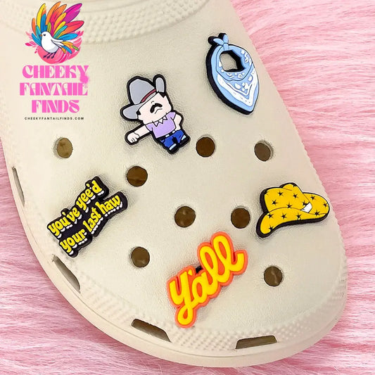 1pcs PVC Shoe Charms Cowboy for Girls Pink Shoe Accessories for Sneakers Sandal Cute Charms for Classic Clog Favor Gifts - Cheeky Fantail Finds