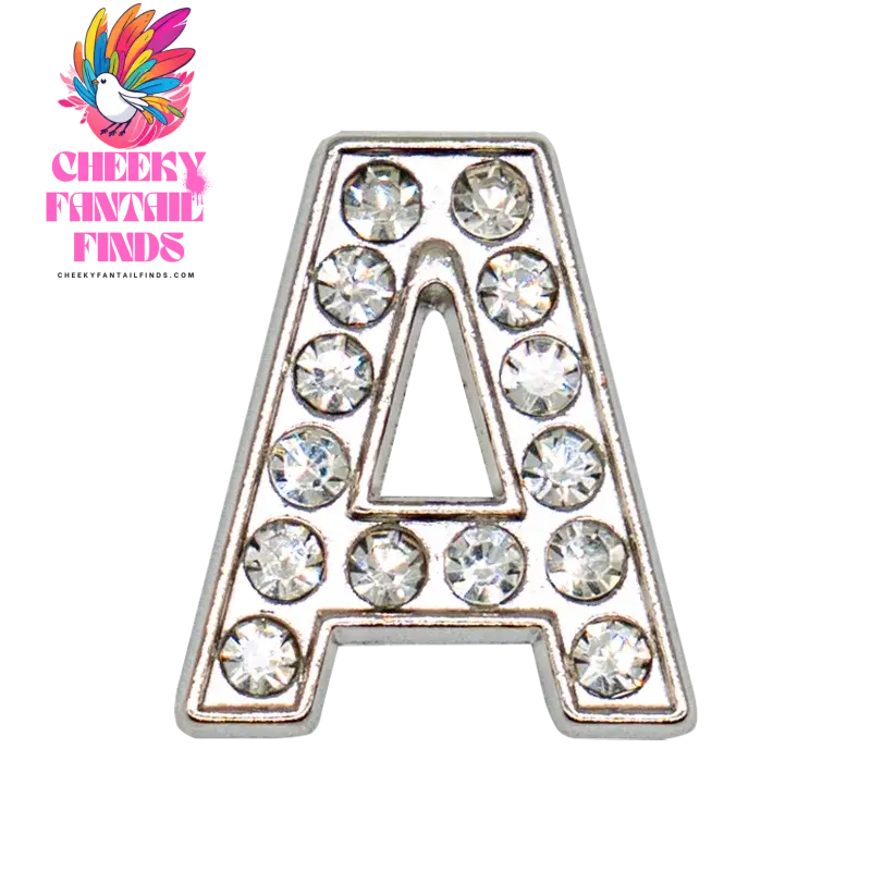 1pcs Silvery Letters Luxury Shoe Charms Alphabet Shoe Decorations Pins for Garden Sandals Women Girls Bling Favor Gifts - Cheeky Fantail Finds