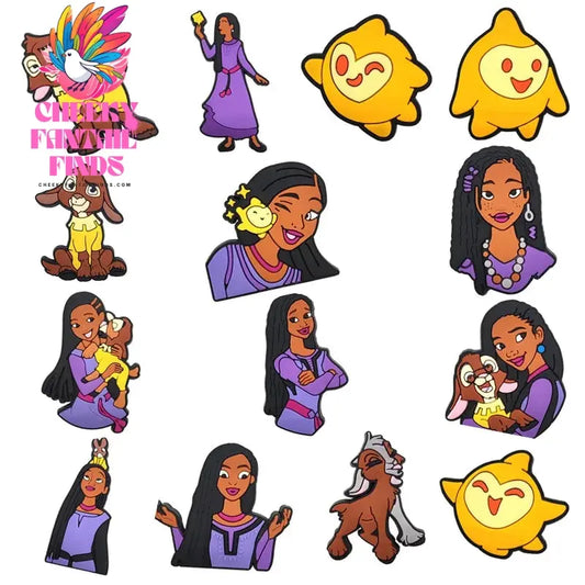 1pcs movies Wish Cartoon Series Shoe Charms DIY Accessories Fit Clogs Sandals PVC Shoe decoration Kids Party X-mas Gift Cheeky Fantail Finds