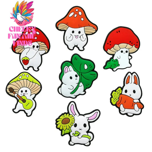 1set PVC Cute Animal Plant Food Shoe Charms Cartoon Shoe Decorations Pins for Women Girl Favor Gift Clog Accessories Clog Buckle - Cheeky Fantail Finds
