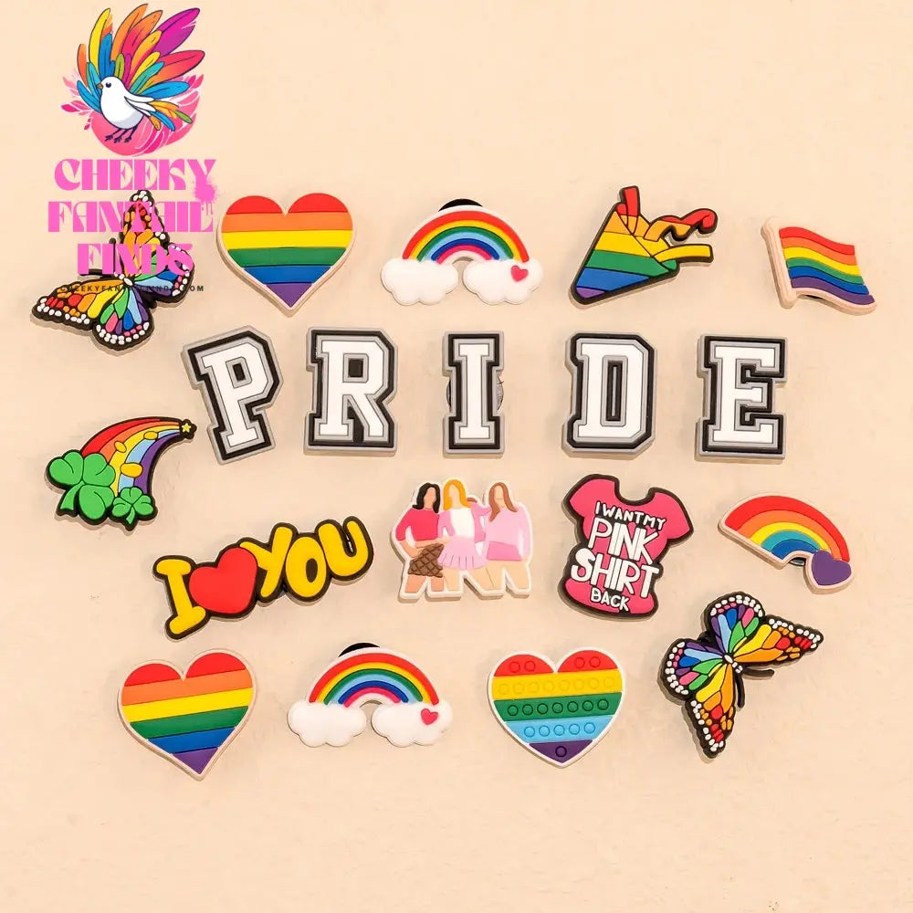 1set PVC LGBT Shoe Charms Rainbow Flag Shoe Decorations Pins for Women Men Gay Les Pride Gifts Sandal Accessories Clog Buckle - Cheeky Fantail Finds