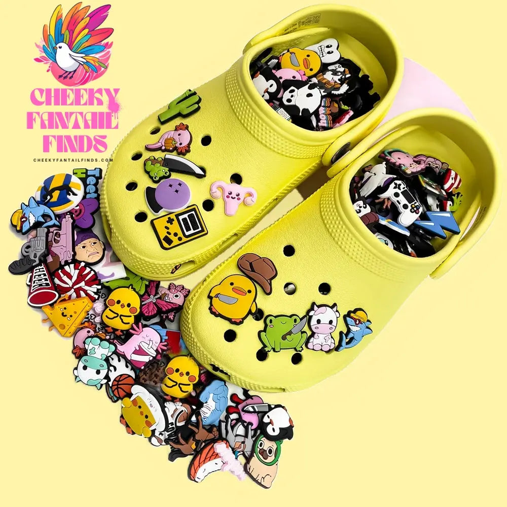 20/30/50/100/200pcs Random Shoe Charms Accessories Cartoon Animal Shoe Clips Decorations Pin Duck Frog Jeans Cheeky Fantail Finds