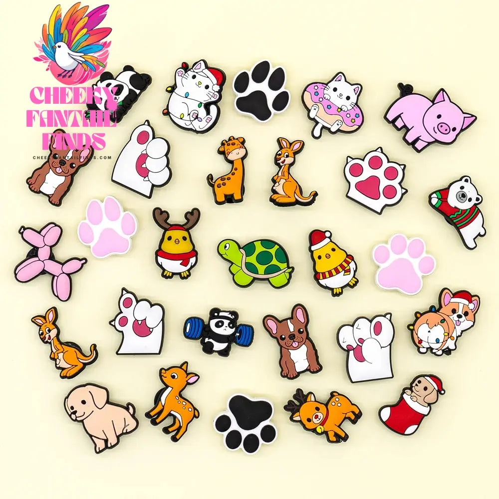 20/30/50/100/200pcs Random Shoe Charms Accessories Cartoon Animal Shoe Clips Decorations Pin Duck Frog Jeans Cheeky Fantail Finds