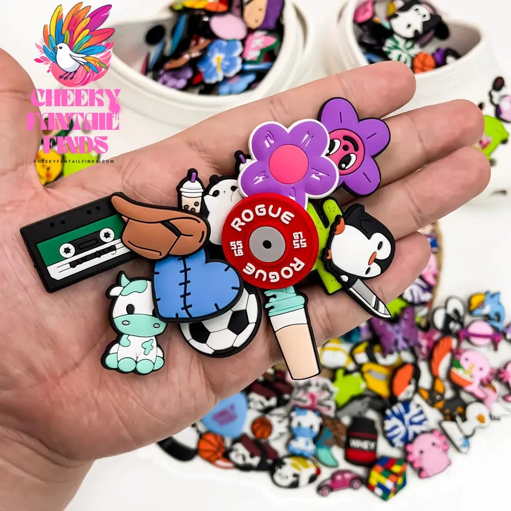 20/30/50/100pcs Random Shoe Charms Cartoon Shoe Accessories Decorations Pins Clog Jeans for Kid Fit Clog Sandals Garden Cheeky Fantail Finds