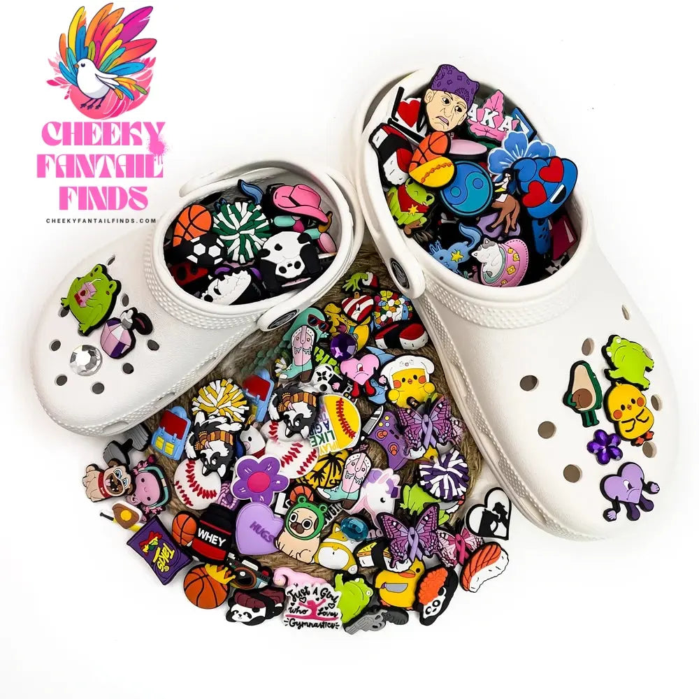 20/30/50/100pcs Random Shoe Charms Cartoon Shoe Accessories Decorations Pins Clog Jeans for Kid Fit Clog Sandals Garden Cheeky Fantail Finds