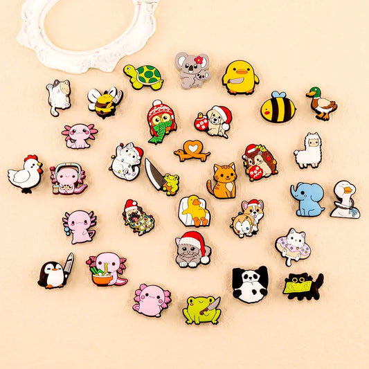 20/50/100pcs PVC Random Cartoon Shoe Charms Classic Cartoon Animal Shoe Decorations Accessories Pins for Women Men Kids Charms - Cheeky Fantail Finds
