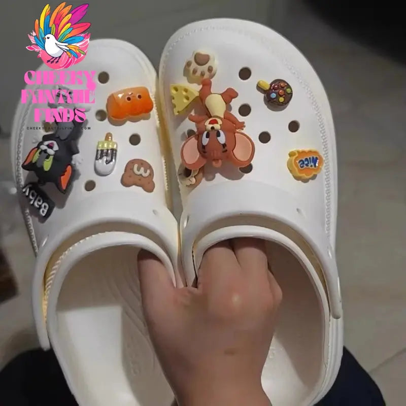 2024 CCF Tom And Jerry 3D Shoes Charms Cute Cartoon Diy Hole Shoes Flower Removable Buckle For Party Birthday Gifts Cheeky Fantail Finds