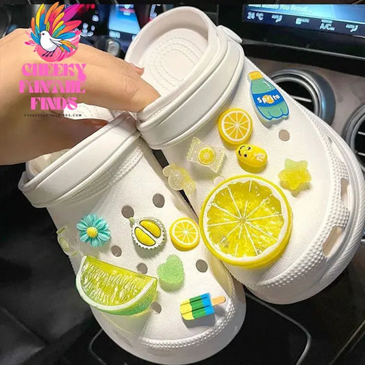 2024 Fresh Lemon Shoe Charms Designer DIY Cute Shoes Party Decaration Accessories for JIBS Clogs Kid Boy Women Girls Gifts Cheeky Fantail Finds
