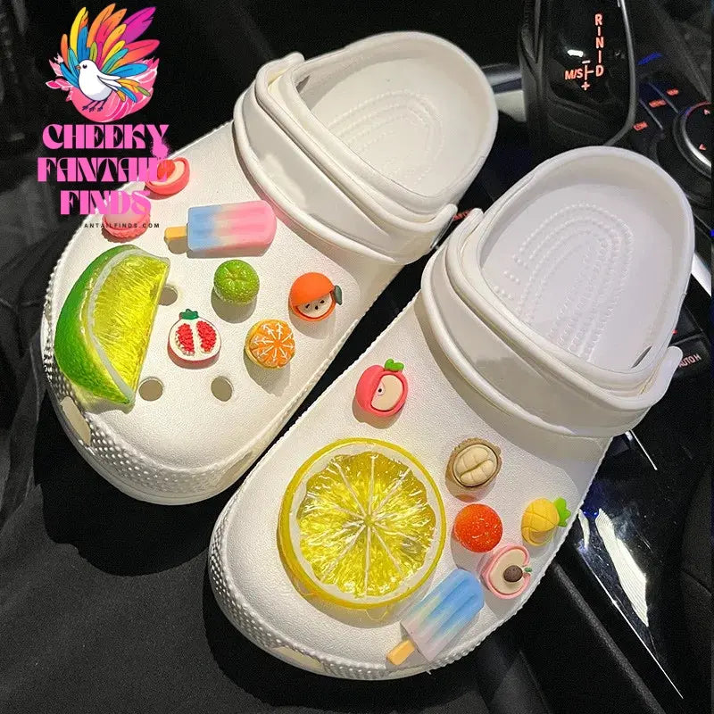 2024 Fresh Lemon Shoe Charms Designer DIY Cute Shoes Party Decaration Accessories for JIBS Clogs Kid Boy Women Girls Gifts Cheeky Fantail Finds