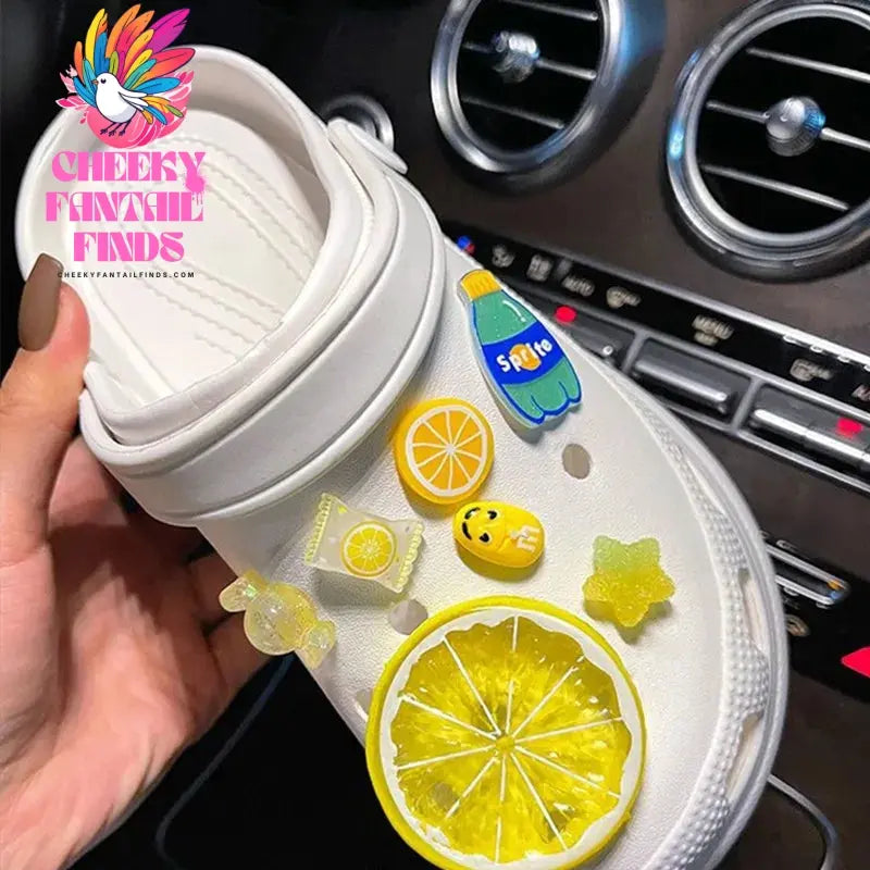 2024 Fresh Lemon Shoe Charms Designer DIY Cute Shoes Party Decaration Accessories for JIBS Clogs Kid Boy Women Girls Gifts Cheeky Fantail Finds