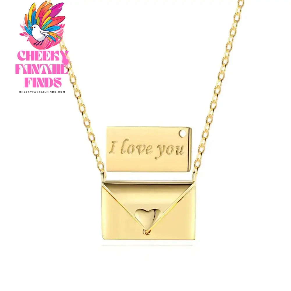 2024 New Arrival Fashion Gold Silver Color Envelope Necklace Pendant for Women Valentine's Day Gift Jewelry Wholesale X6229 Cheeky Fantail Finds