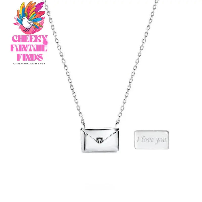 2024 New Arrival Fashion Gold Silver Color Envelope Necklace Pendant for Women Valentine's Day Gift Jewelry Wholesale X6229 Cheeky Fantail Finds