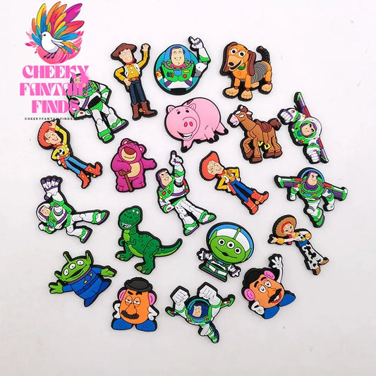 20PCS Cartoon Bath Lightyear Shoe Buckle Toy Story Shoe Decoration Shoes Charms Accessories Summer Sandals Clogs Cheeky Fantail Finds