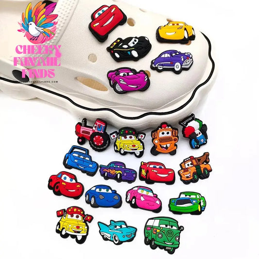 20Pcs/Set Disney Racing Story Shoe Accessories Garden Cars Sandals Buckle Decorations Fit Charm Kids Party Gifts Cheeky Fantail Finds