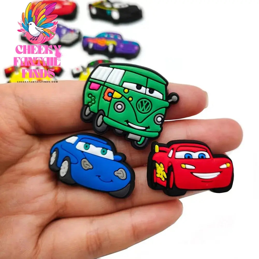 20Pcs/Set Disney Racing Story Shoe Accessories Garden Cars Sandals Buckle Decorations Fit Charm Kids Party Gifts Cheeky Fantail Finds