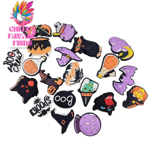 20Pcs Skull Shoe Charms Horror Movie Ghost Witch Shoe Decor Charms Spooky PVC Shoe Accessories Halloween Christmas Themed Gifts Cheeky Fantail Finds