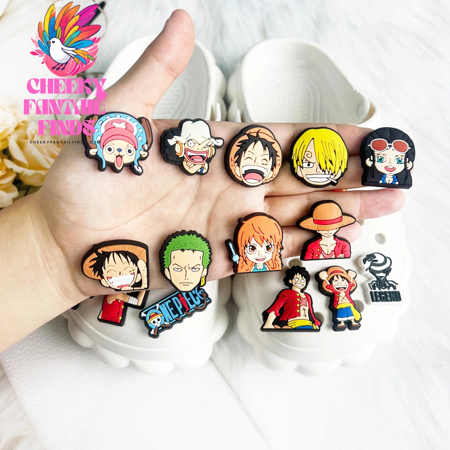 20pcs Cartoon One Piece Luffy Shoe Buckle Charms Fashion Boys Girls Sandals Shoes Decoration Fit Birthday Gift - Cheeky Fantail Finds