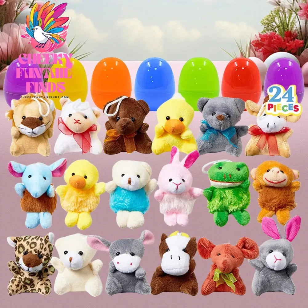 24 Pack Prefilled Easter Eggs Mini Plush Animal Toys Surprise Easter Eggs Kids Easter Egg Hunt Game Party Favors Birthday Gifts Cheeky Fantail Finds