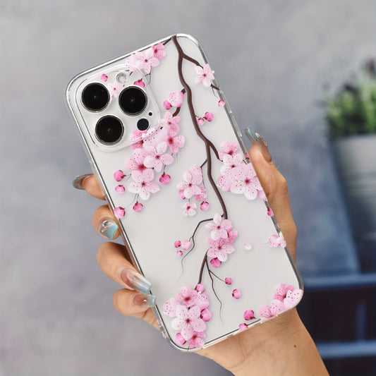 Flowers Pattern Design Shockproof Slim Protective Cove Anti-Fall Sleeve Phone Case Camera Lens All Inclusive Protecion Phone Soft Shell For IPhone7/8/11/ 12/13/14/X/XR/Xs/Plus/Pro/Pro Max/SE2/mini Series