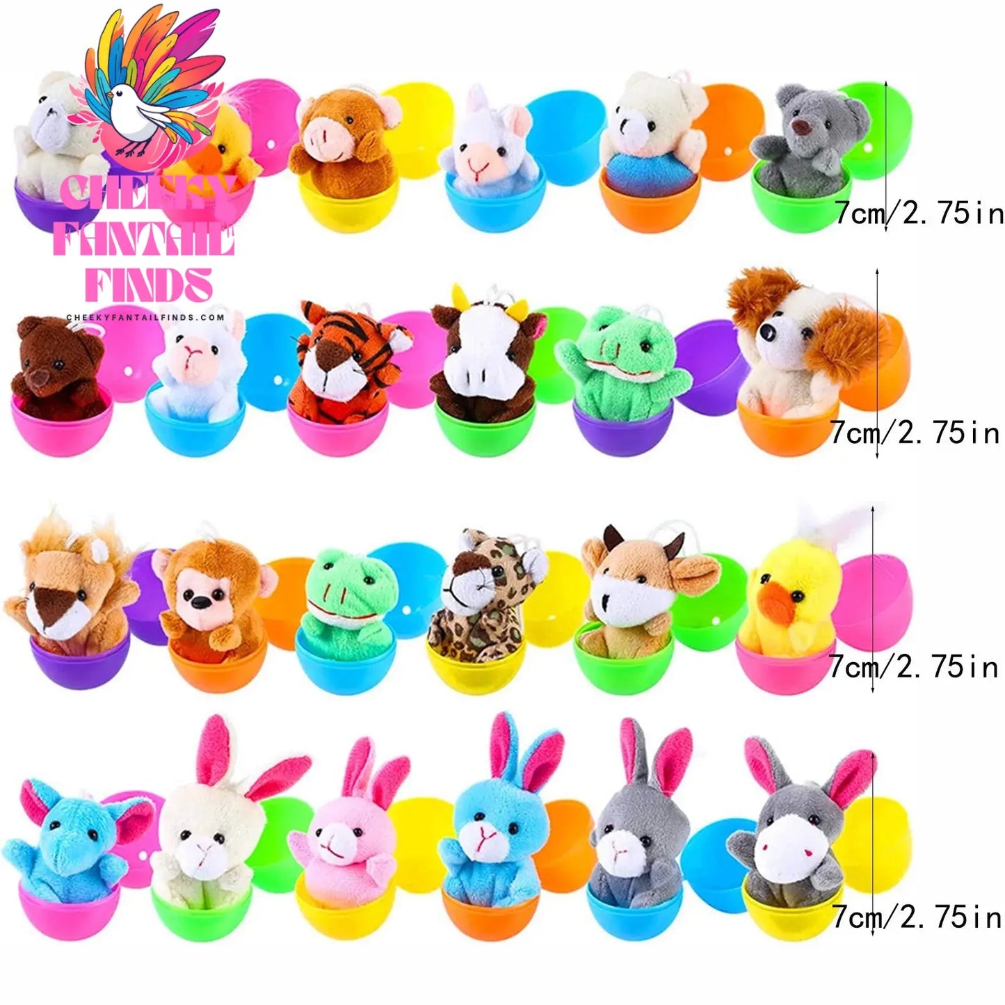 24PCS Filled Easter Eggs Basket Stuffers With Stuffed Bunny Dolls Boys And Girls Easter Gifts Party Stuffed Dolls Cheeky Fantail Finds