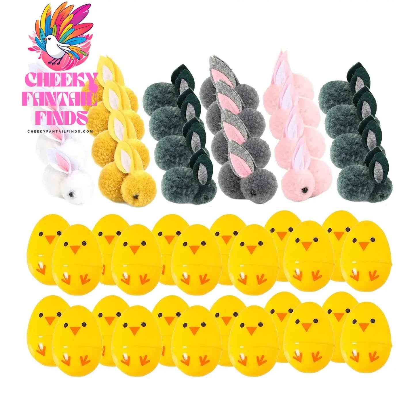 24PCS Filled Easter Eggs Basket Stuffers With Stuffed Bunny Dolls Boys And Girls Easter Gifts Party Stuffed Dolls Cheeky Fantail Finds