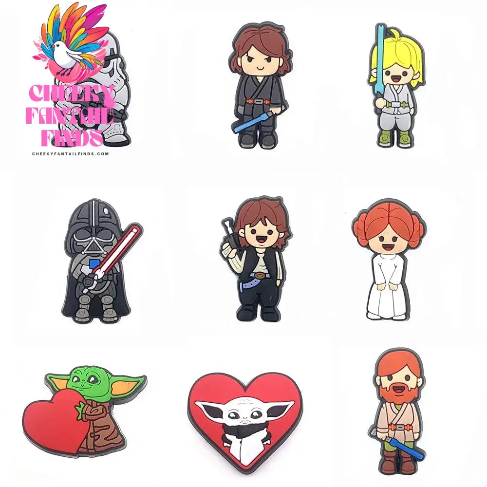 25Styles Star Wars Yoda for Shoe Charms for Clogs Sandals Decorations Shoes Accessories Slipper Water Shoes DIY Decor Cheeky Fantail Finds