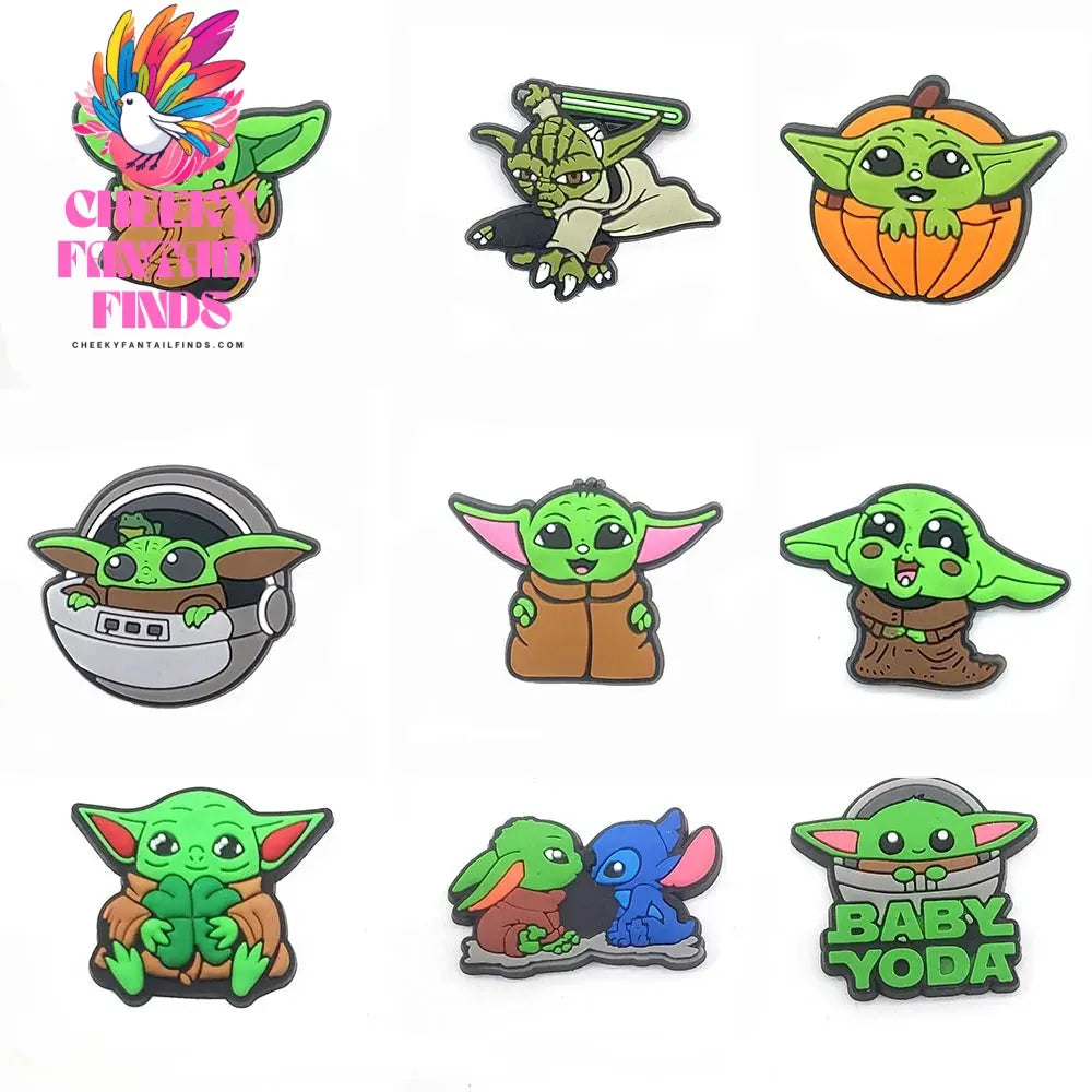 25Styles Star Wars Yoda for Shoe Charms for Clogs Sandals Decorations Shoes Accessories Slipper Water Shoes DIY Decor Cheeky Fantail Finds