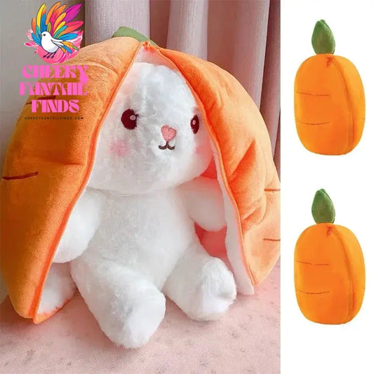 25cm Cute Strawberry Carrot Rabbit Plush Toy Stuffed Creative Into Fruit Transform Baby Cuddly Bunny Doll for Kid Birthday Gift Cheeky Fantail Finds