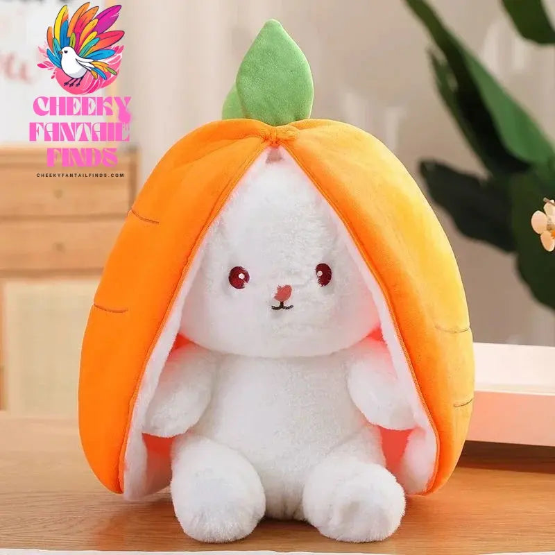 25cm Cute Strawberry Carrot Rabbit Plush Toy Stuffed Creative Into Fruit Transform Baby Cuddly Bunny Doll for Kid Birthday Gift Cheeky Fantail Finds