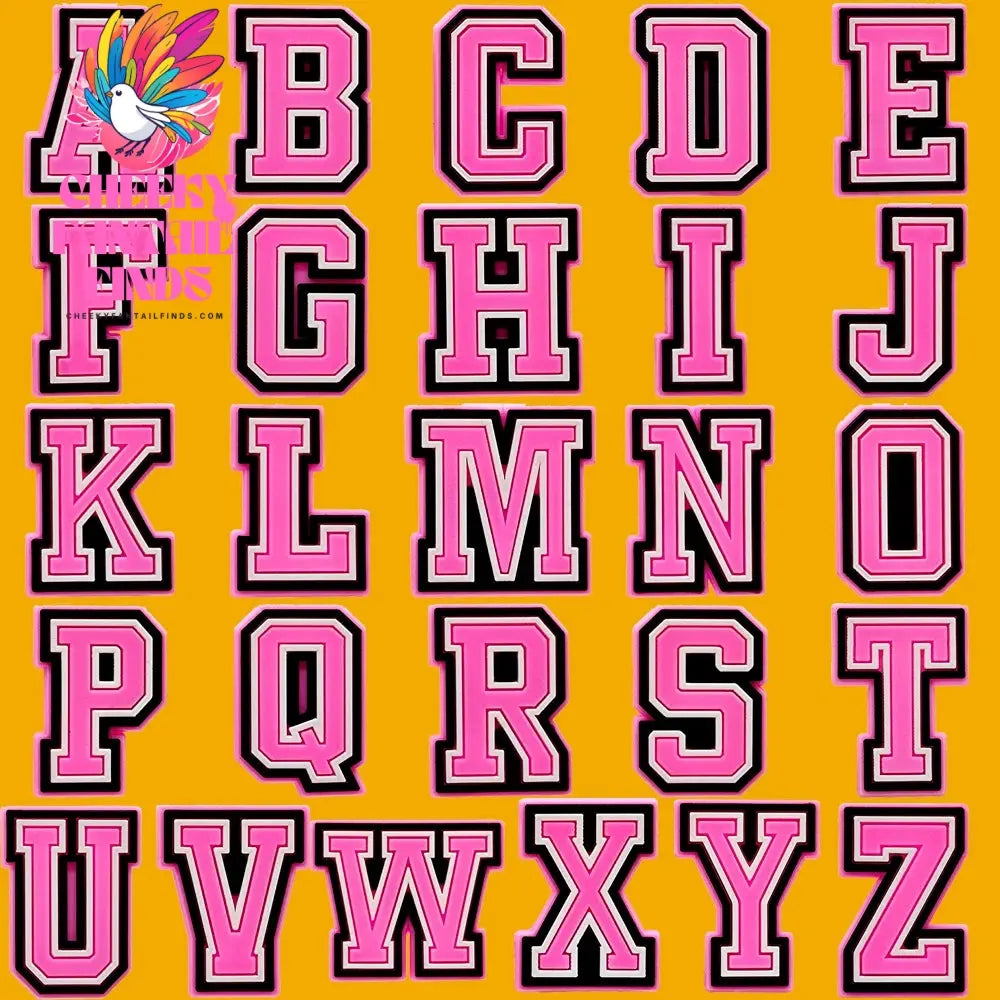 26PCS English Letter Set Fashion Metal Noctilucent Shoe Charms Pink Gloden Shoe Buckle for Clog fit Women Men Accessories Gifts Cheeky Fantail Finds