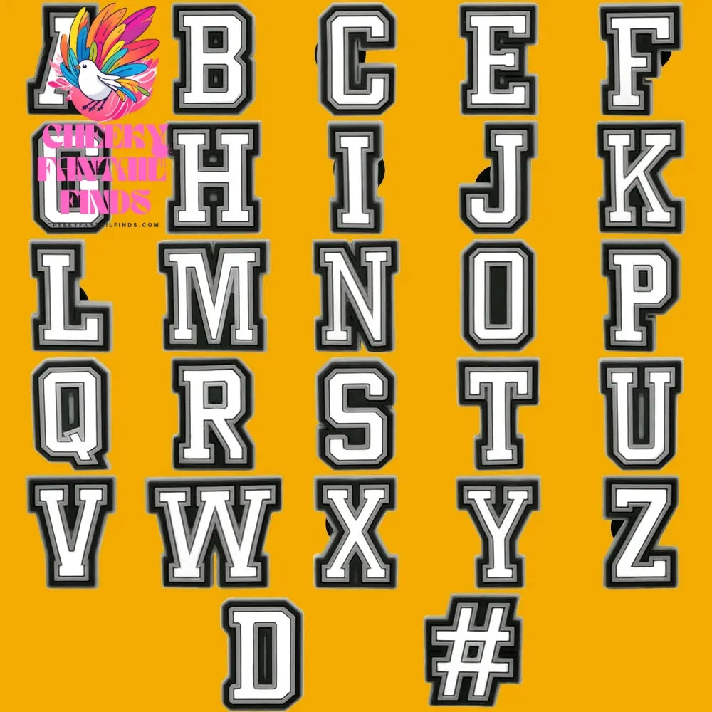 26PCS English Letter Set Fashion Metal Noctilucent Shoe Charms Pink Gloden Shoe Buckle for Clog fit Women Men Accessories Gifts Cheeky Fantail Finds