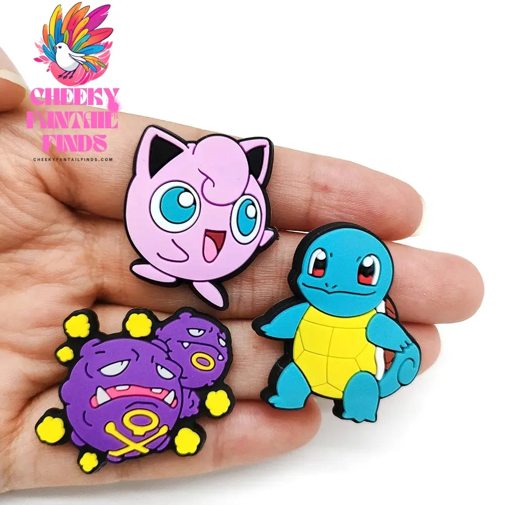 27Pcs Cartoon Pokemon Pikachu Series Shoe Charms for Clogs Bubble Slides Sandals PVC Shoe Decorations Buckle Accessories for Kid Cheeky Fantail Finds