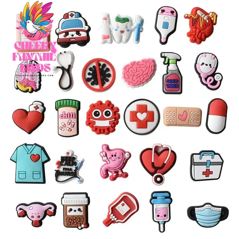 27Pcs Doctor Nurse Shoe Charms Accessories Fits Boys Girls Kids Women Teens Christmas Gifts Birthday Party Favors Pins Cheeky Fantail Finds